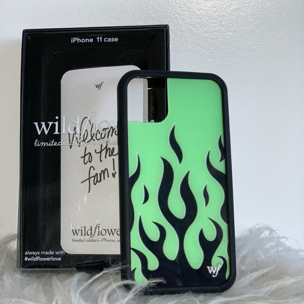 Wildflower Neon flames iPhone case